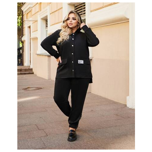 Женский прогулочный костюм New Trend пиджак и брюки черного цвета SKL140-339369 фото №2