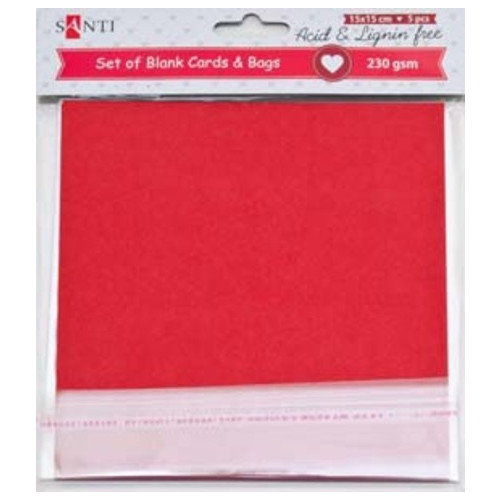 Набір заготовок для листівок Santi 15x15 см Червоний 5 шт (952286) фото №10