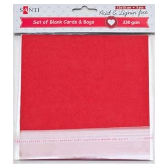 Набір заготовок для листівок Santi 15x15 см Червоний 5 шт (952286) фото №4