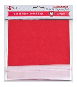 Набір заготовок для листівок Santi 15x15 см Червоний 5 шт (952286) фото №6