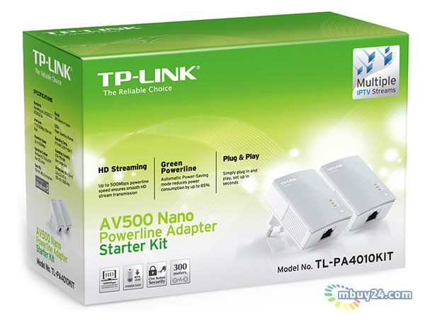 Адаптер Powerline TP-Link TL-PA4010KIT AV500 StarterKit (нанорозмір) фото №2