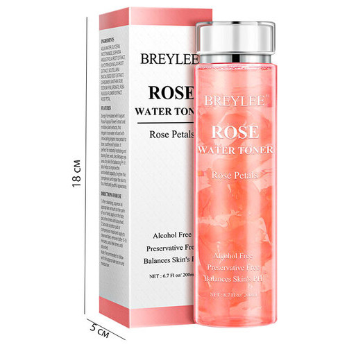 Тонік із пелюстками троянд Breylee Rose Water Toner 200 мл заспокоює шкіру фото №2