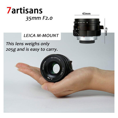 Об'єктив 7Artisans 35mm F2.0 Leica M Mount фото №4
