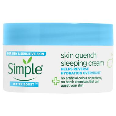 Крем для обличчя Simple Skin Quench Sleeping Cream Water Boost Нічний заспокійливий 50 мл (8710908810664) фото №1