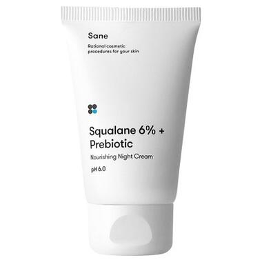 Крем для обличчя Sane Squalane 6% + Prebiotic Nourishing Night Cream pH 6.0 Нічний з пребіотиком і скваланом 40 мл (4820266830373) фото №1