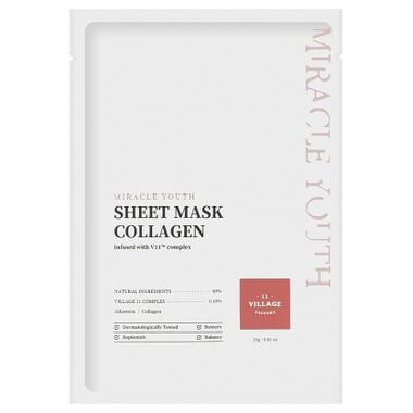 Маска для обличчя Village 11 Factory Miracle Youth Cleansing Sheet Mask Collagen 23 г (8809663754433) фото №1