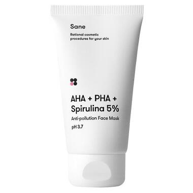 Маска для обличчя Sane AHA + PHA + Spirulina 5% Face Mask Проти токсинів з AHA + PHA + Cпіруліна 5% 75 мл (4820266830182) фото №1