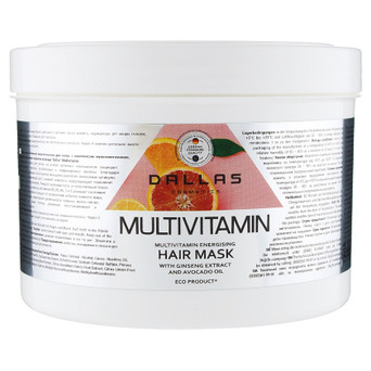 Маска для волосся Dalas Multivitamin Енергетична з компл. мультивітамінів, екстрактом женьшеню та олією авокадо 500мл (4260637723512) фото №1