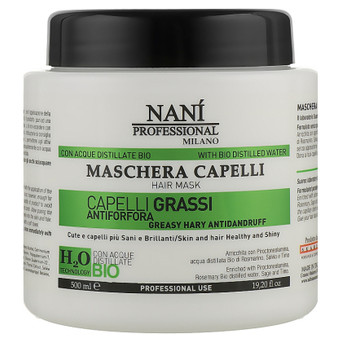 Маска для волосся Nani Professional Milano Antidandruff для схильних до жирності та лупи волосся 500 мл (8034055534182) фото №1