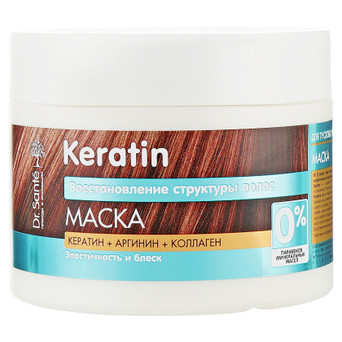 Маска для волосся Dr. Sante Keratin для тьмяного та ламкого волосся 300 мл (4823015935473) фото №1
