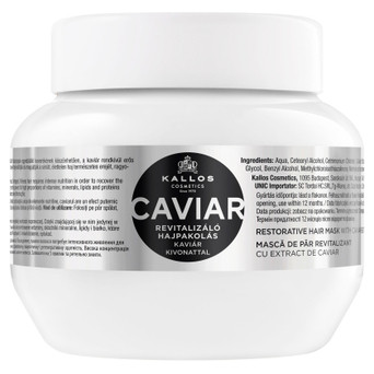 Маска для волосся Kallos Cosmetics Caviar для відновлення волосся з екстрактом чорної ікри 275 мл (5998889515966) фото №1