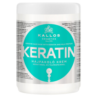 Маска для волосся Kallos Cosmetics Keratin, Що Відновлює з кератином і молочним протеїном 1000 мл (5998889508142) фото №1
