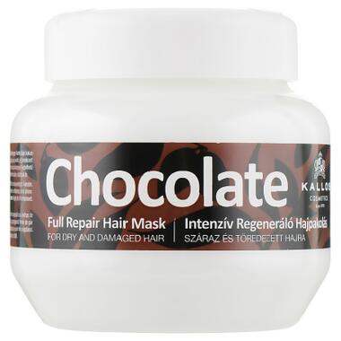 Маска для волосся Kallos Cosmetics Chocolate Відновлювальна для сухого і пошкодженого волосся 275 мл (5998889511036) фото №1