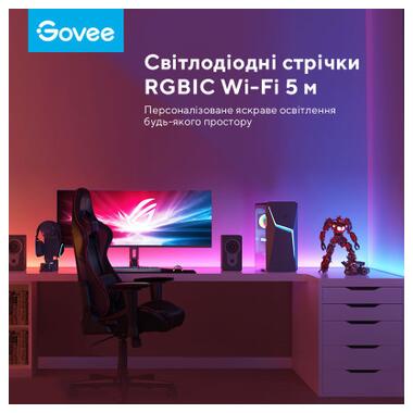Стрічка світлодіодна розумна Govee H618A RGBIC Basic Wi-Fi + Bluetooth LED Strip Light 5м White (H618A3D1) фото №5