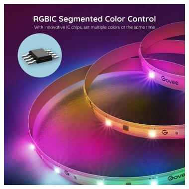 Стрічка світлодіодна розумна Govee H618A RGBIC Basic Wi-Fi + Bluetooth LED Strip Light 5м White (H618A3D1) фото №8