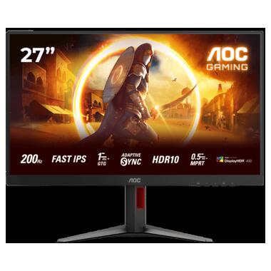 Монiтор TFT AOC 27 27G4HA IPS FHD 300nit 200Hz 2*HDMI DP G-Sync Pivot MM Black фото №1