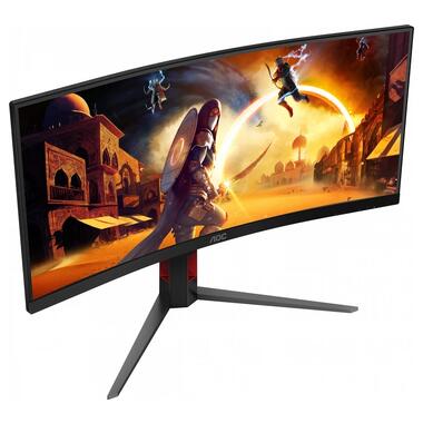 Монiтор TFT AOC 34 CU34G4 21:9 VA Curved WQHD 180Hz 2*HDMI DP HAS Black/Red фото №5