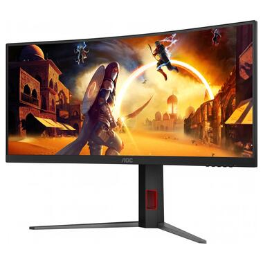 Монiтор TFT AOC 34 CU34G4 21:9 VA Curved WQHD 180Hz 2*HDMI DP HAS Black/Red фото №4