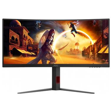 Монiтор TFT AOC 34 CU34G4 21:9 VA Curved WQHD 180Hz 2*HDMI DP HAS Black/Red фото №2