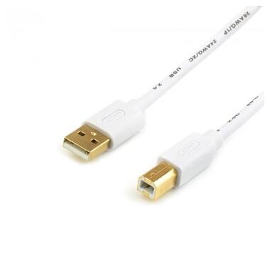 Кабель Atcom USB 2.0 AM/BM, 0.8 м, білий (14370) фото №1