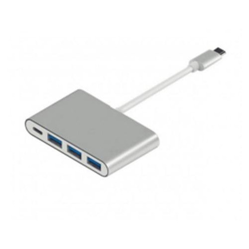 Кабель Atcom USB-C to 3USB3.0+USB-C, 0.1м, метал (12808) фото №1