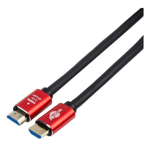 Кабель Atcom (24943) HDMI-HDMI ver 2.0 4K 3м Red/Gold фото №2