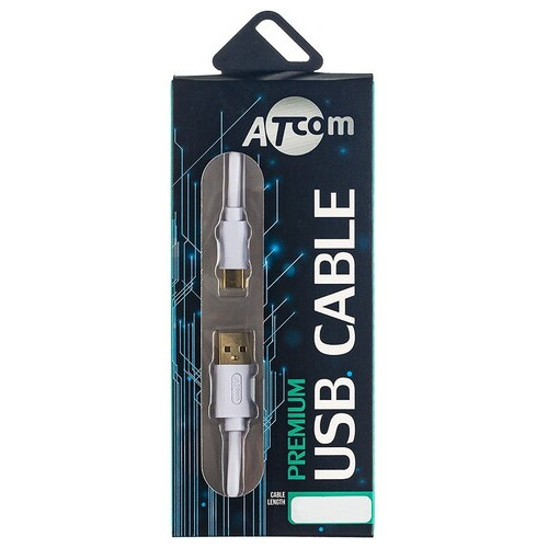 Кабель Atcom USB-C - Lightning, 2.4 A, 1.8 м, White (A15278) фото №2