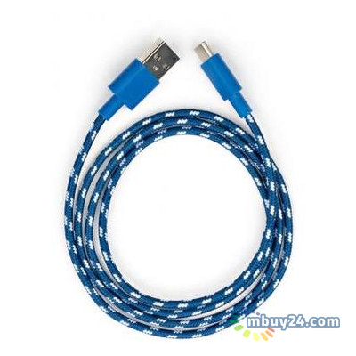 Дата кабель Vinga USB 2.0 AM to Type-C 2 color nylon 1 м blue (VCPDCTCNB31B) фото №1