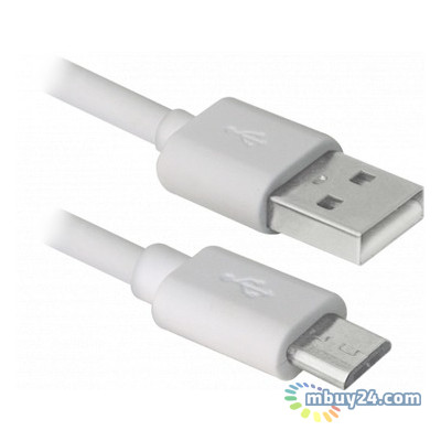Дата кабель Defender USB - Micro USB 3 м white (USB08-10BH) (87468) фото №1