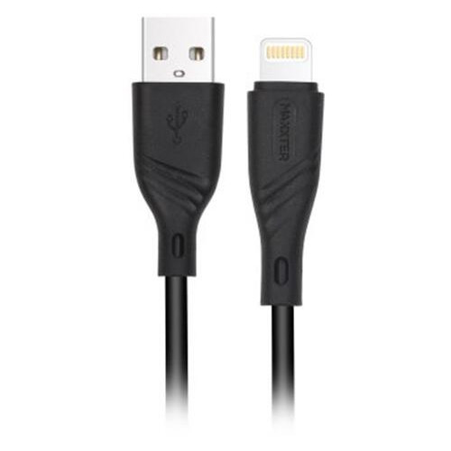 Кабель Maxxter USB-Lightning 1 м чорний (UB-L-USB-02-1m) фото №1