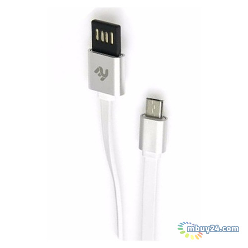 Кабель 2E USB 2.0 MicroUSB Data/Charge Dual Metal 1m Silver (2E-CCTM13M-1S) фото №1