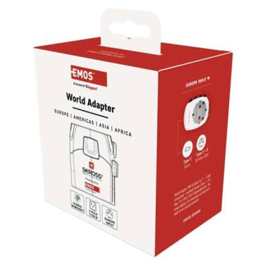 Переходник Travel Adapter EU to US,AS,AUS,NZ,CN,AF,ME,GB,CH,IT,HK,INr EMOS (P0056N) фото №10