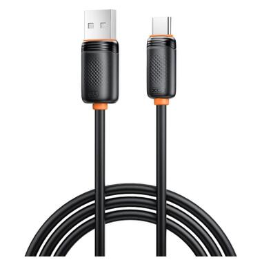 Дата кабель USB 2.0 AM to USB-C 1.0m 3A black XO (XO-CB-300UC-BK) фото №1