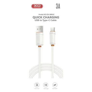 Дата кабель USB 2.0 AM to USB-C 1.0m 3A white XO (XO-CB-300UC-WH) фото №2