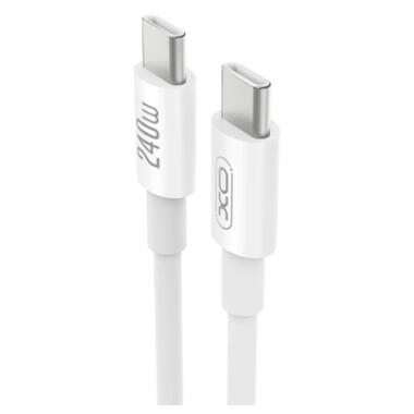 Дата кабель USB-C to USB-C 1.0m 240W white XO (XO-CB-240CC-WH) фото №2
