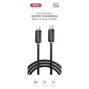 Дата кабель USB-C to USB-C 1.0m 27W black XO (XO-CB-300CC-BK) фото №2