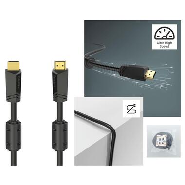 Кабель Hama HDMI - HDMI 4K Ethernet Gold 15 m Black (00205010) фото №1
