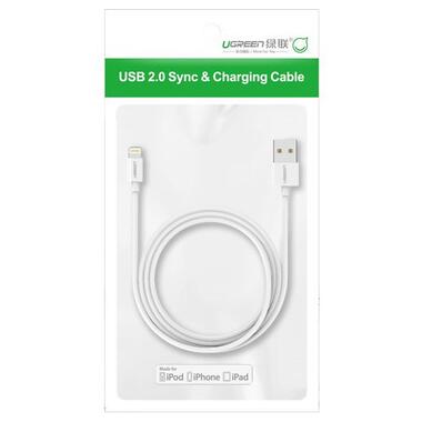 Кабель синхронизации Ugreen US155 USB-A 2.0 - Lightning MFI 1 m Nickel Plated White 20728 (90402189) фото №4