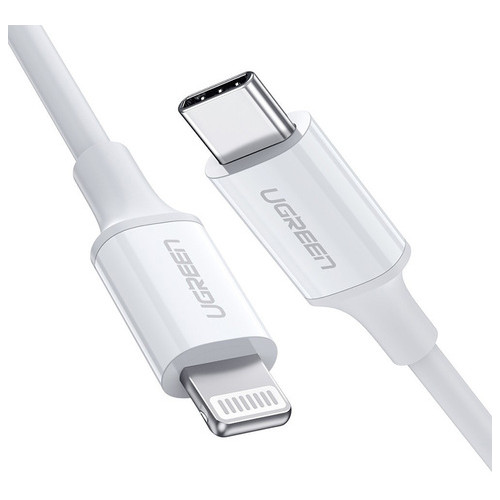 Кабель Ugreen USB 2.0 Type-C M-Lightning M, 2 м, 3A, Nickel Plating ABS Shell Білий, US171 (60749) фото №2