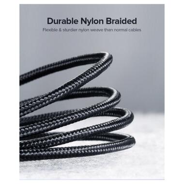 Дата кабель USB 2.0 AM to USB-C 0.25m 3A aluminum braid nickel plating black Ugreen (60124) фото №8