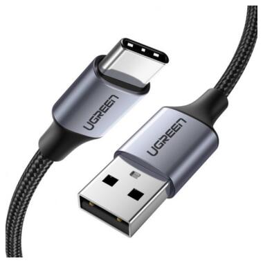 Дата кабель USB 2.0 AM to USB-C 0.25m 3A aluminum braid nickel plating black Ugreen (60124) фото №2