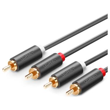 Кабель мультимедийный 2xRCA M to 2xRCA M 1.5m AV104 black Ugreen (10517) фото №3