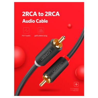 Кабель мультимедийный 2xRCA M to 2xRCA M 1.5m AV104 black Ugreen (10517) фото №5