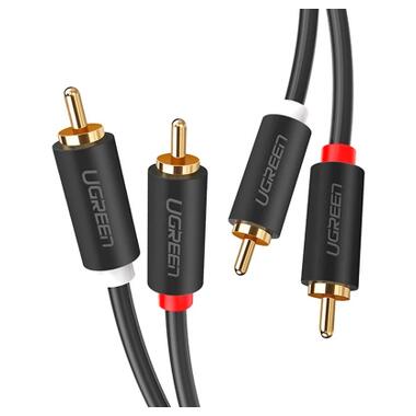 Кабель мультимедийный 2xRCA M to 2xRCA M 1.5m AV104 black Ugreen (10517) фото №2