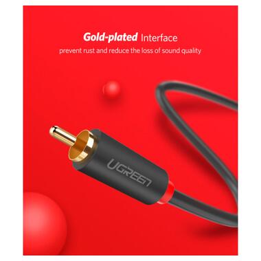 Кабель мультимедийный 2xRCA M to 2xRCA M 1.5m AV104 black Ugreen (10517) фото №12