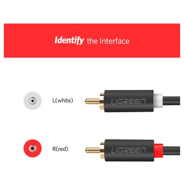 Кабель мультимедийный 2xRCA M to 2xRCA M 1.5m AV104 black Ugreen (10517) фото №9