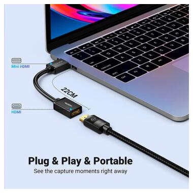 Переходник Mini HDMI M to HDMI F 0.22m black Ugreen (20137) фото №5