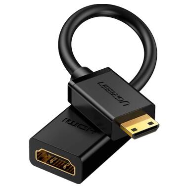 Переходник Mini HDMI M to HDMI F 0.22m black Ugreen (20137) фото №2