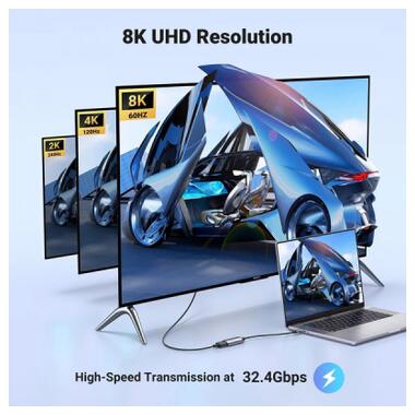 Переходник USB-C M to DisplayPort F 0.1m 8K60Hz CM654 gray Ugreen (15575) фото №4