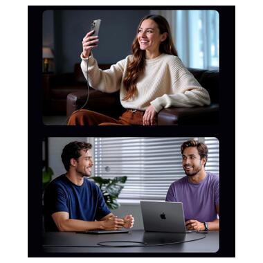 Дата кабель USB-C to USB-C 1.0m PD60W 3A braided L524 gray Ugreen (55765) фото №6